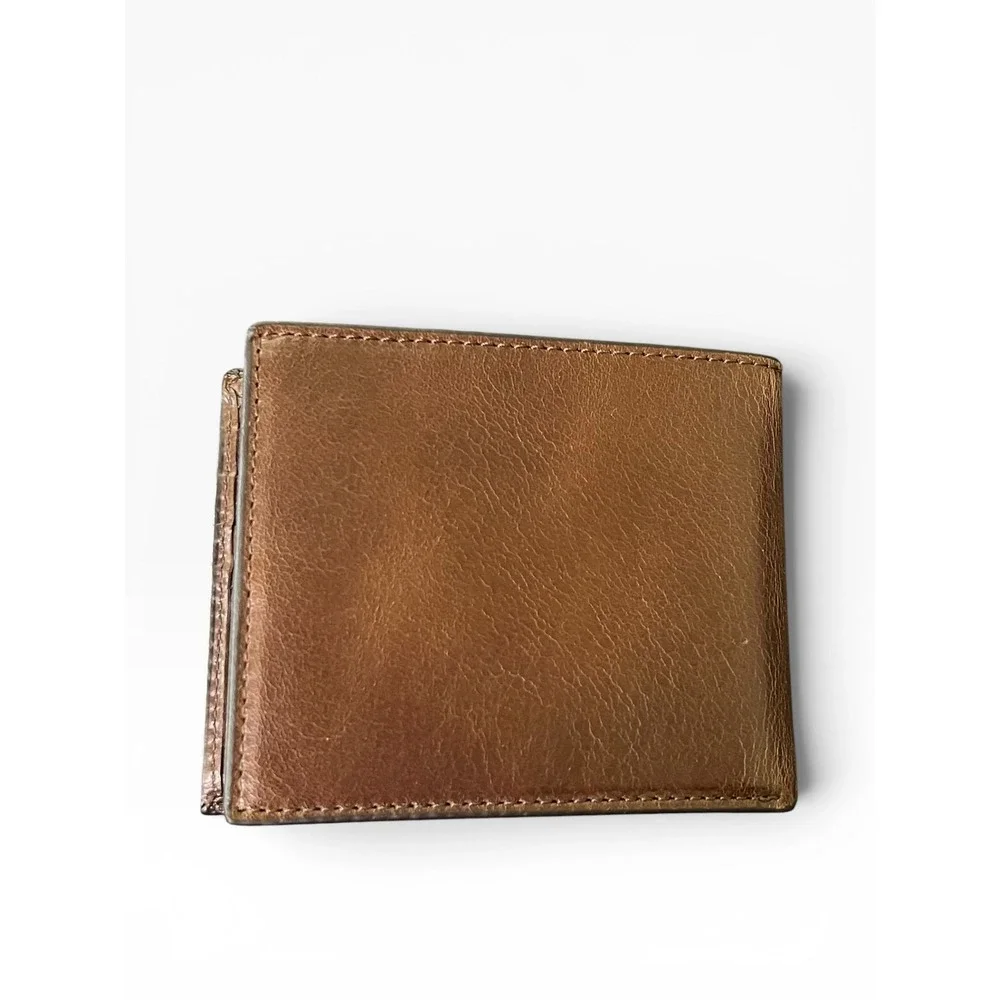 Fossil Genuine Leather Bifold Wallet - Distressed Caramel Brown
